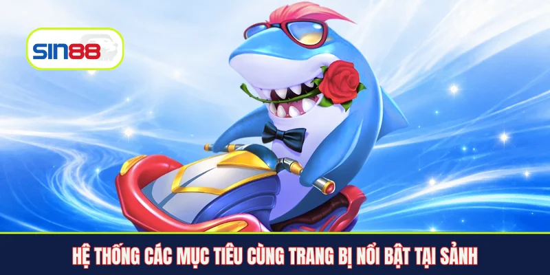 Hệ thống các mục tiêu cùng trang bị nổi bật tại sảnh